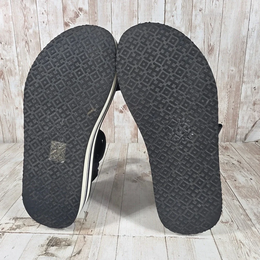 Tory Burch Womens Navy Black Striped Platform Sport‎ Sandals Size 9M Strappy